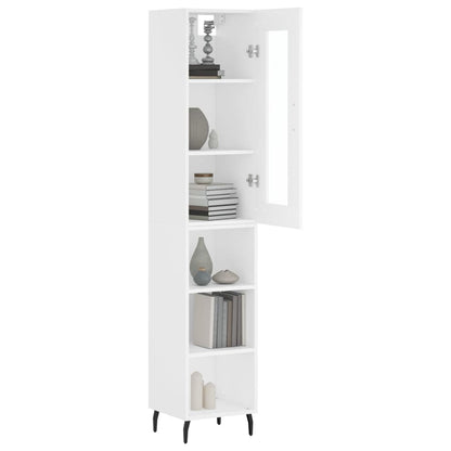 Hoge Kast 34,5X34X180 Cm Bewerkt Hout Wit