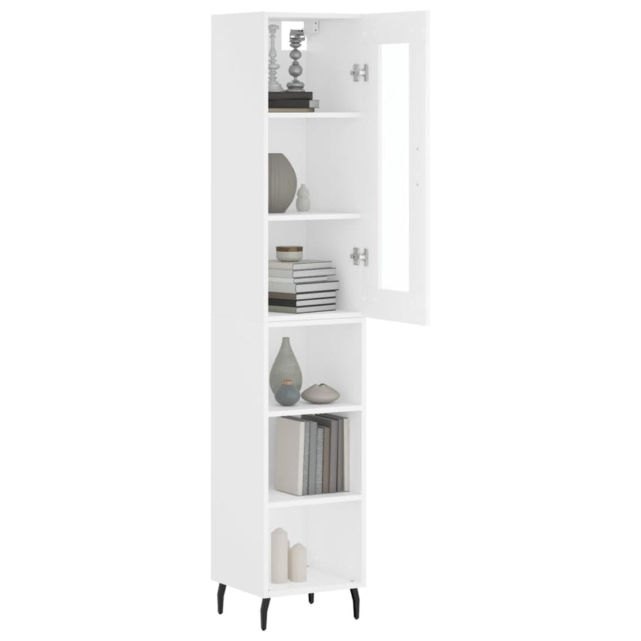 Hoge Kast 34,5X34X180 Cm Bewerkt Hout Wit
