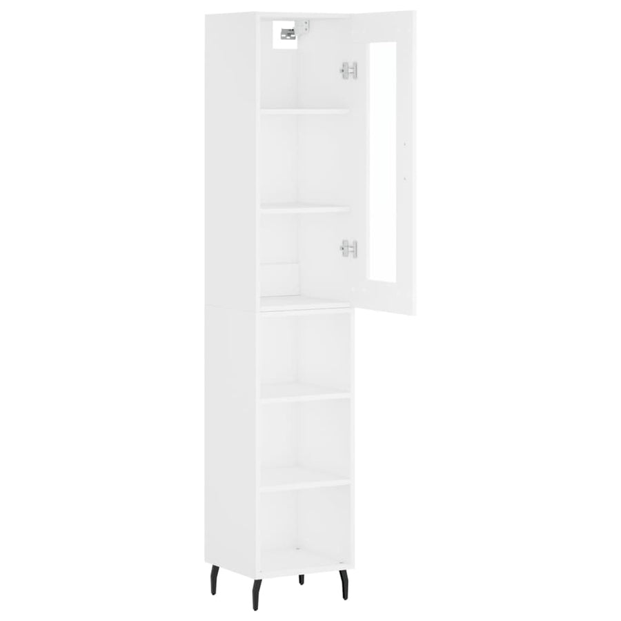 Hoge Kast 34,5X34X180 Cm Bewerkt Hout Wit