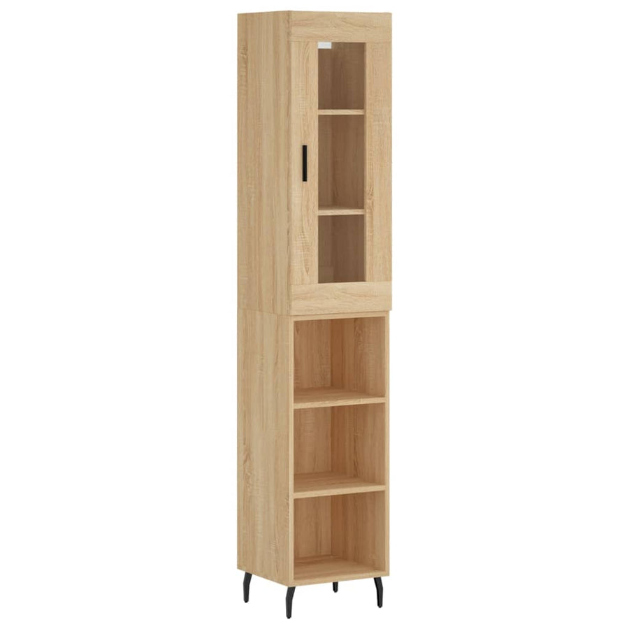 Hoge Kast 34,5X34X180 Cm Bewerkt Hout Kleurig Sonoma eiken