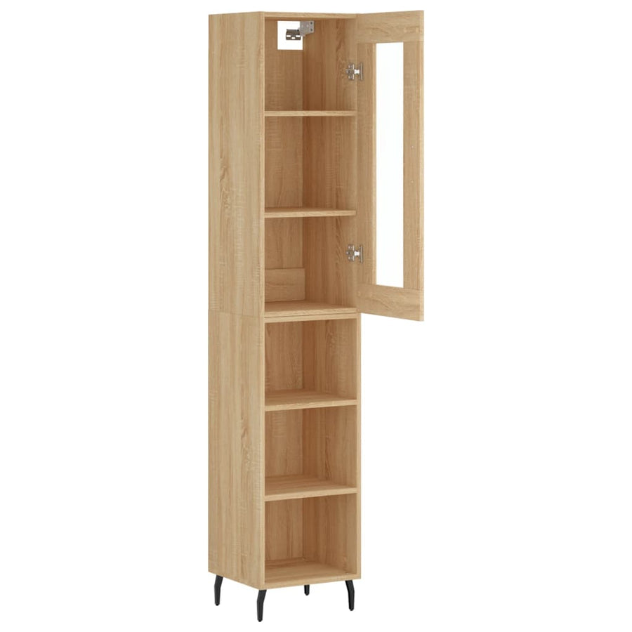 Hoge Kast 34,5X34X180 Cm Bewerkt Hout Kleurig Sonoma eiken