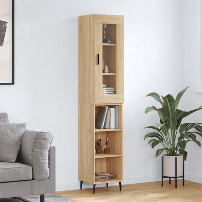 Hoge Kast 34,5X34X180 Cm Bewerkt Hout Kleurig Sonoma eiken