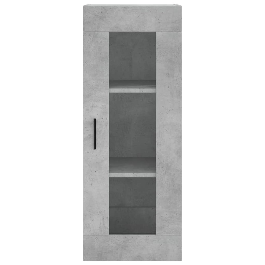 Hoge Kast 34,5X34X180 Cm Bewerkt Hout Betongrijs