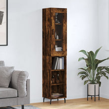 Hoge Kast 34,5X34X180 Cm Bewerkt Hout Kleurig Gerookt eiken