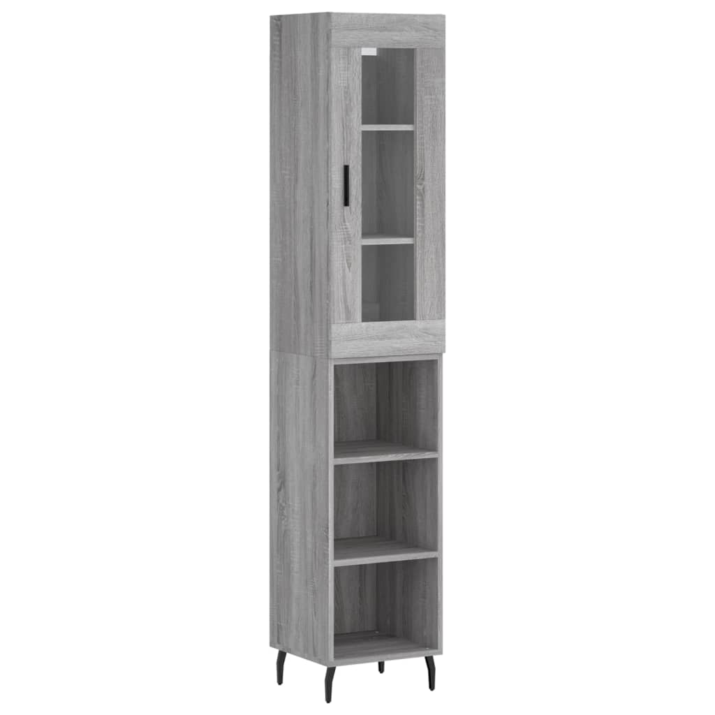 Hoge Kast 34,5X34X180 Cm Bewerkt Hout Grijs Sonoma Eikenkleurig