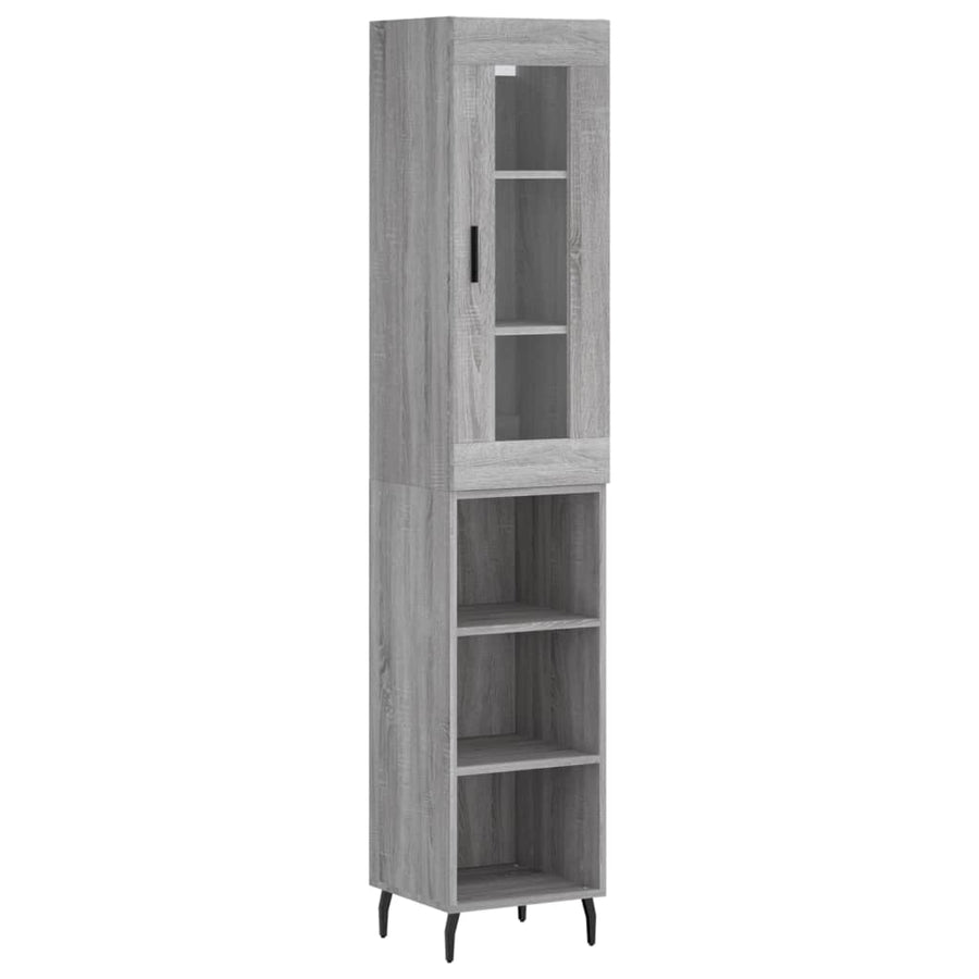 Hoge Kast 34,5X34X180 Cm Bewerkt Hout Grijs Sonoma Eikenkleurig