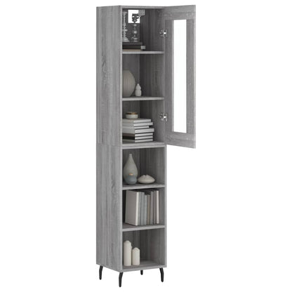 Hoge Kast 34,5X34X180 Cm Bewerkt Hout Grijs Sonoma Eikenkleurig