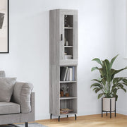 Hoge kast 34,5x34x180 cm bewerkt hout grijs sonoma