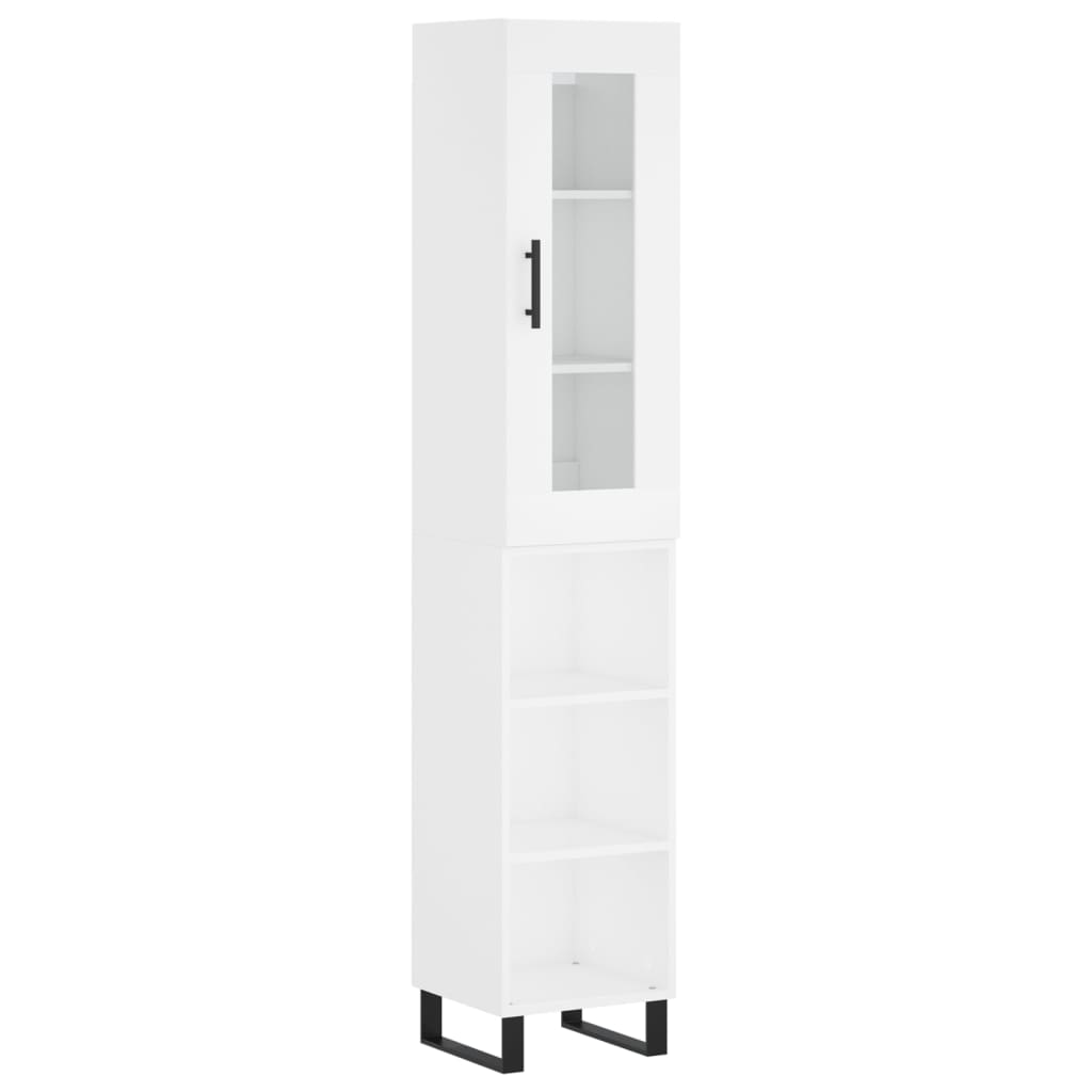 Hoge Kast 34,5X34X180 Cm Bewerkt Hout Wit