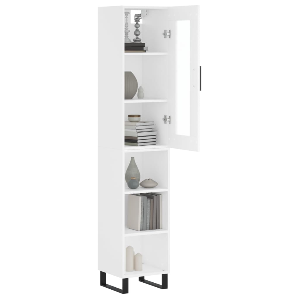 Hoge Kast 34,5X34X180 Cm Bewerkt Hout Wit