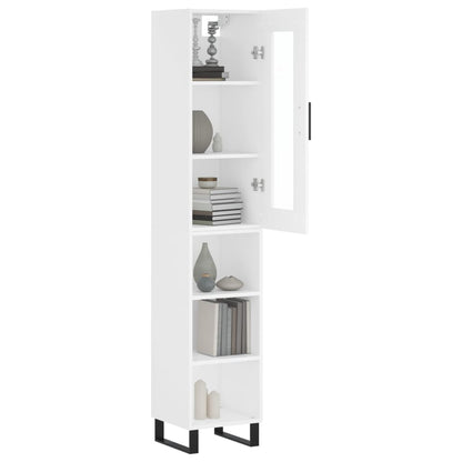 Hoge Kast 34,5X34X180 Cm Bewerkt Hout Wit
