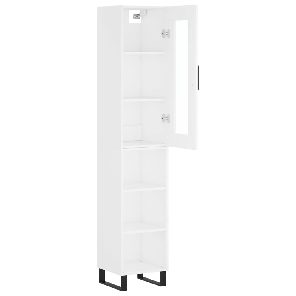 Hoge Kast 34,5X34X180 Cm Bewerkt Hout Wit