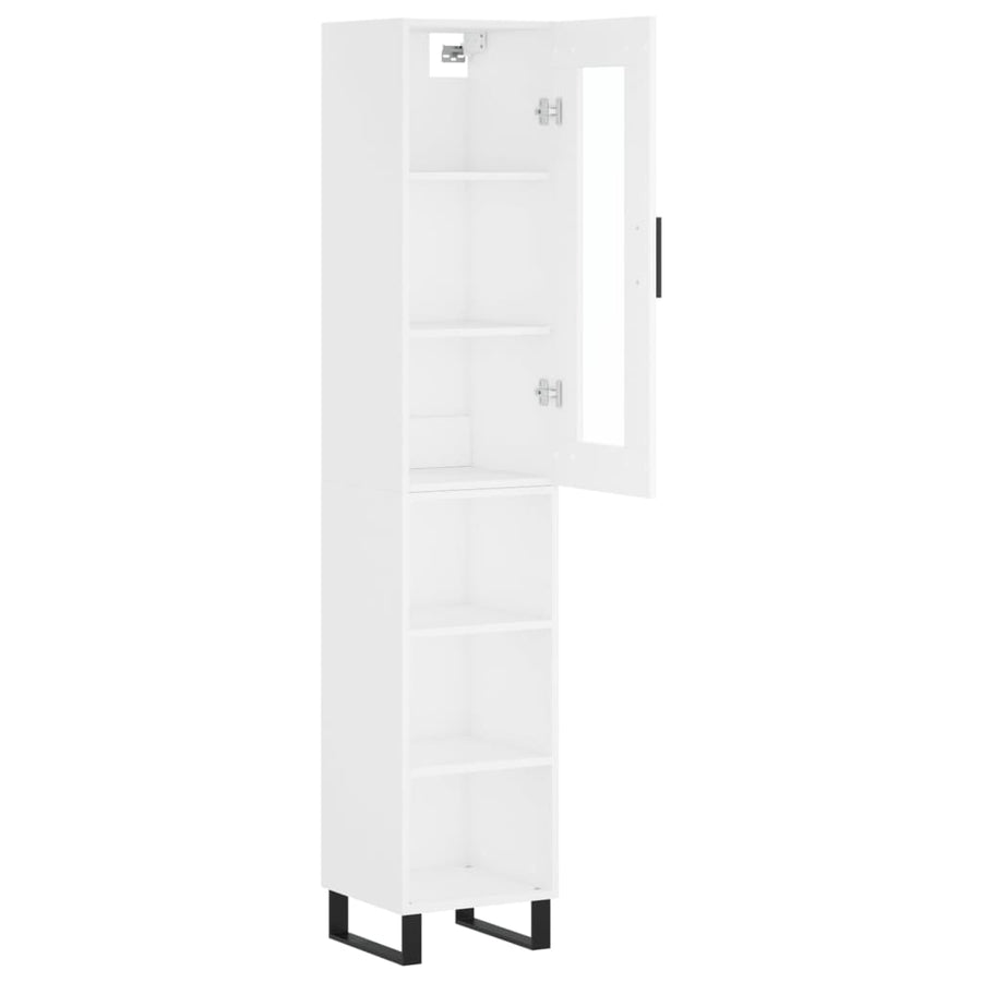 Hoge Kast 34,5X34X180 Cm Bewerkt Hout Wit