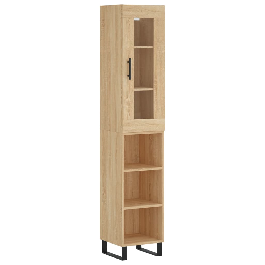 Hoge Kast 34,5X34X180 Cm Bewerkt Hout Kleurig Sonoma eiken