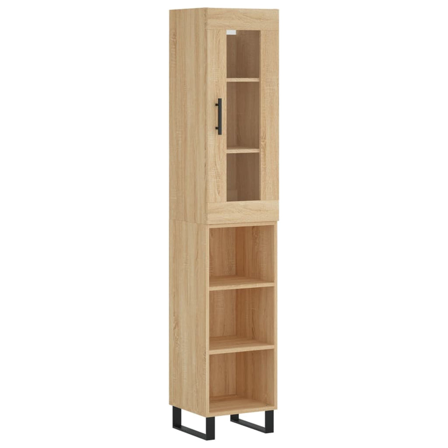 Hoge Kast 34,5X34X180 Cm Bewerkt Hout Kleurig Sonoma eiken