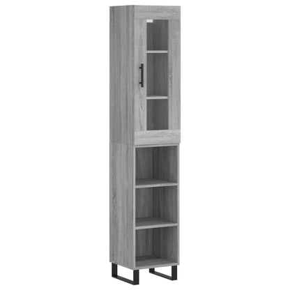 Hoge Kast 34,5X34X180 Cm Bewerkt Hout Grijs Sonoma Eikenkleurig