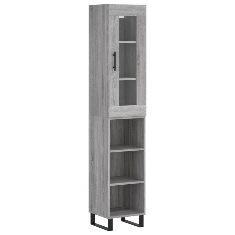 Hoge Kast 34,5X34X180 Cm Bewerkt Hout Grijs Sonoma Eikenkleurig