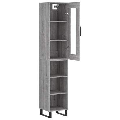 Hoge Kast 34,5X34X180 Cm Bewerkt Hout Grijs Sonoma Eikenkleurig