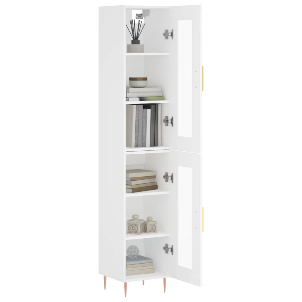 Hoge Kast 34,5X34X180 Cm Bewerkt Hout Wit