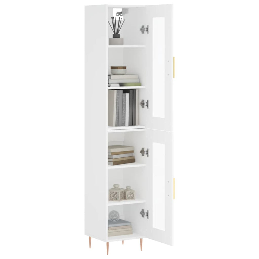 Hoge Kast 34,5X34X180 Cm Bewerkt Hout Wit