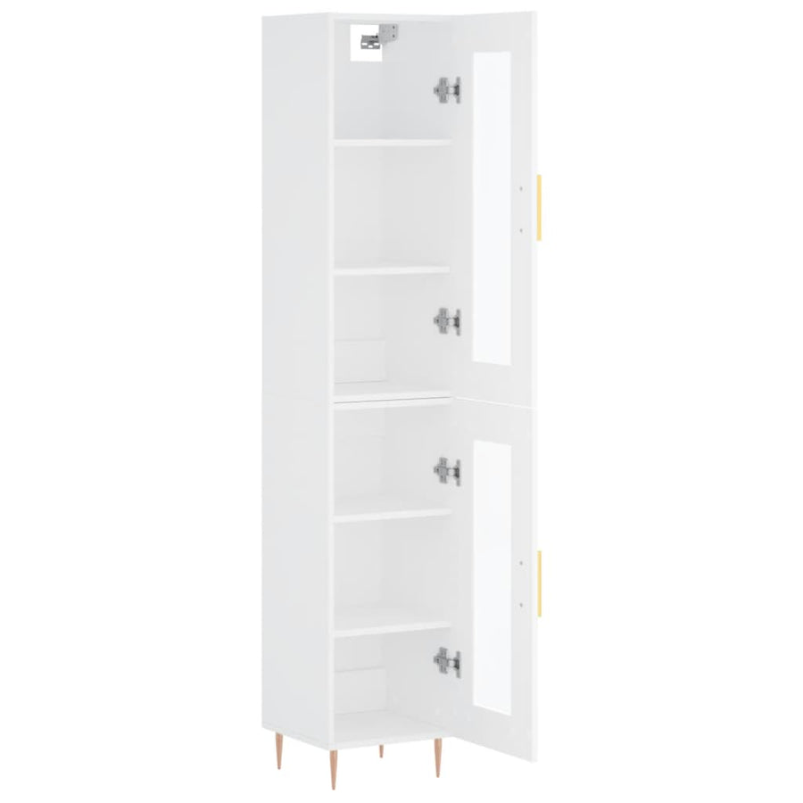 Hoge Kast 34,5X34X180 Cm Bewerkt Hout Wit