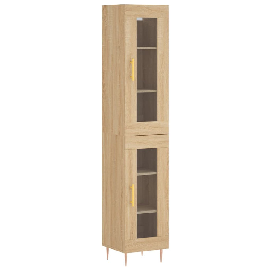 Hoge Kast 34,5X34X180 Cm Bewerkt Hout Kleurig Sonoma eiken