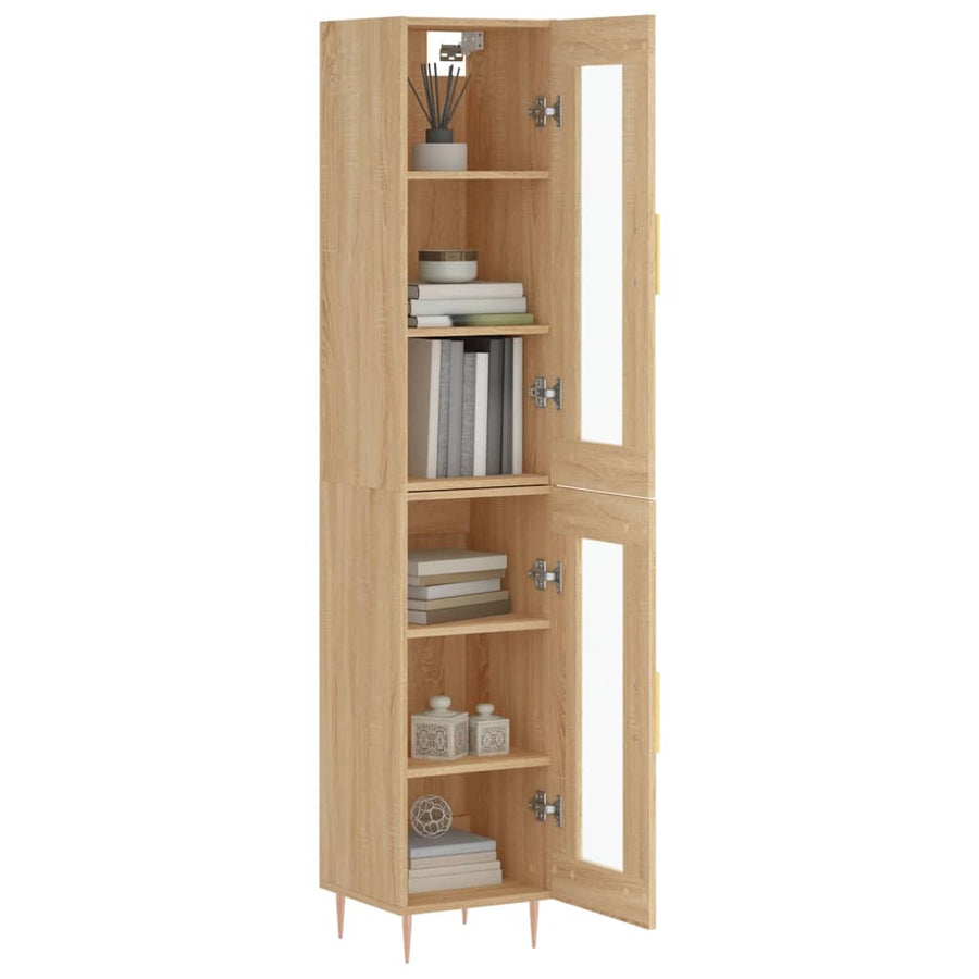 Hoge Kast 34,5X34X180 Cm Bewerkt Hout Kleurig Sonoma eiken