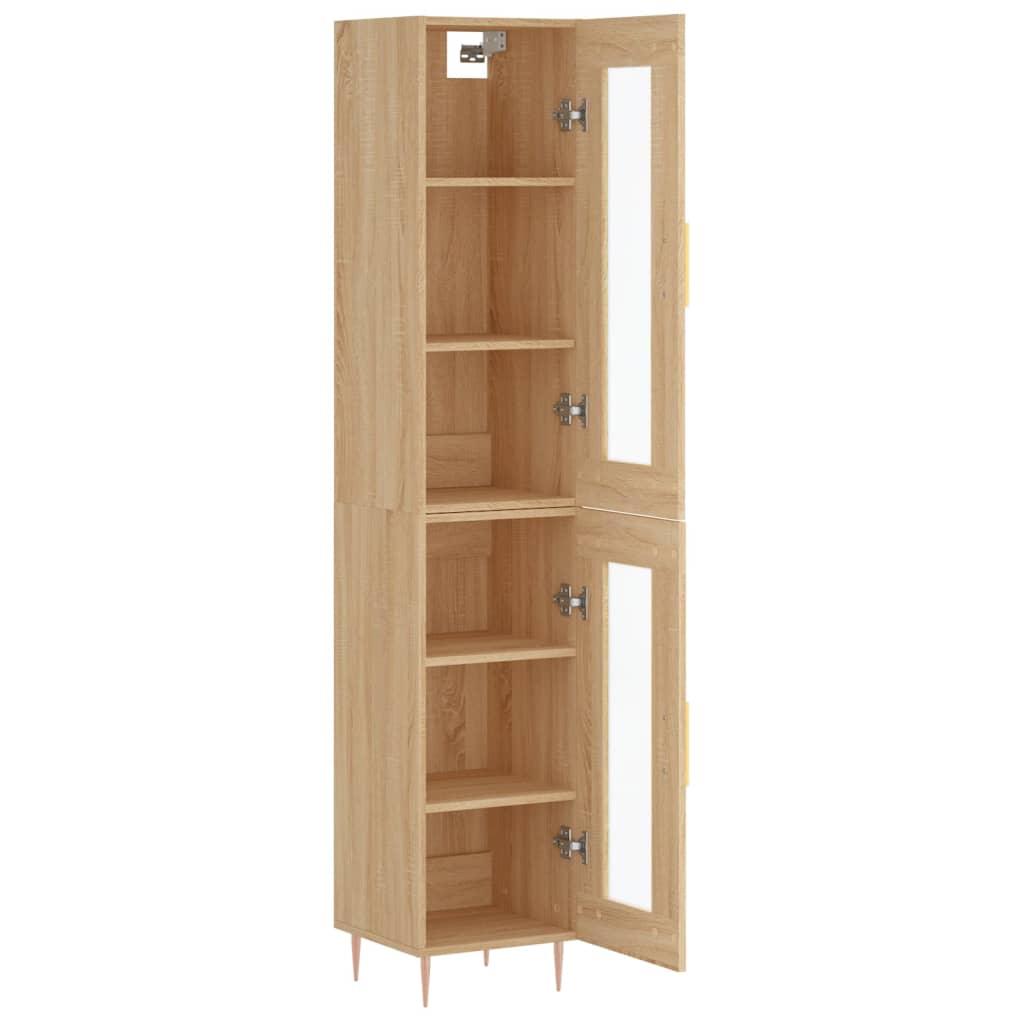 Hoge Kast 34,5X34X180 Cm Bewerkt Hout Kleurig Sonoma eiken