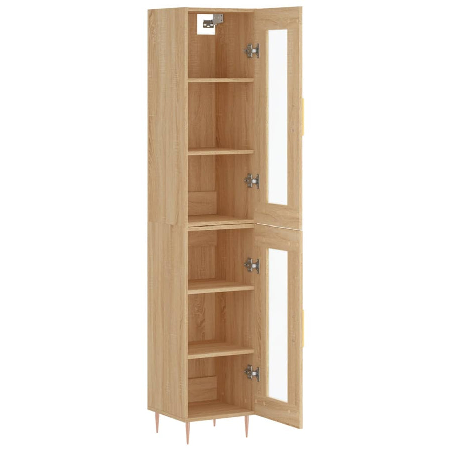 Hoge Kast 34,5X34X180 Cm Bewerkt Hout Kleurig Sonoma eiken