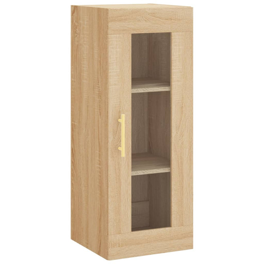 Hoge Kast 34,5X34X180 Cm Bewerkt Hout Kleurig Sonoma eiken