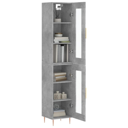 Hoge Kast 34,5X34X180 Cm Bewerkt Hout Betongrijs