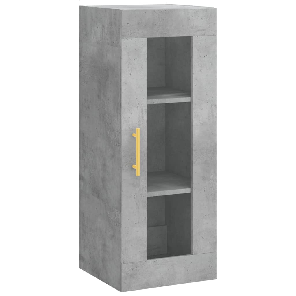 Hoge Kast 34,5X34X180 Cm Bewerkt Hout Betongrijs