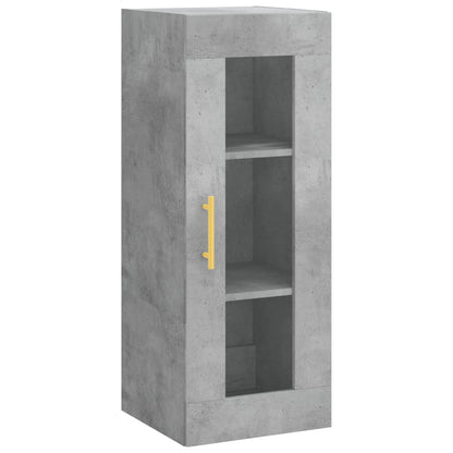 Hoge Kast 34,5X34X180 Cm Bewerkt Hout Betongrijs