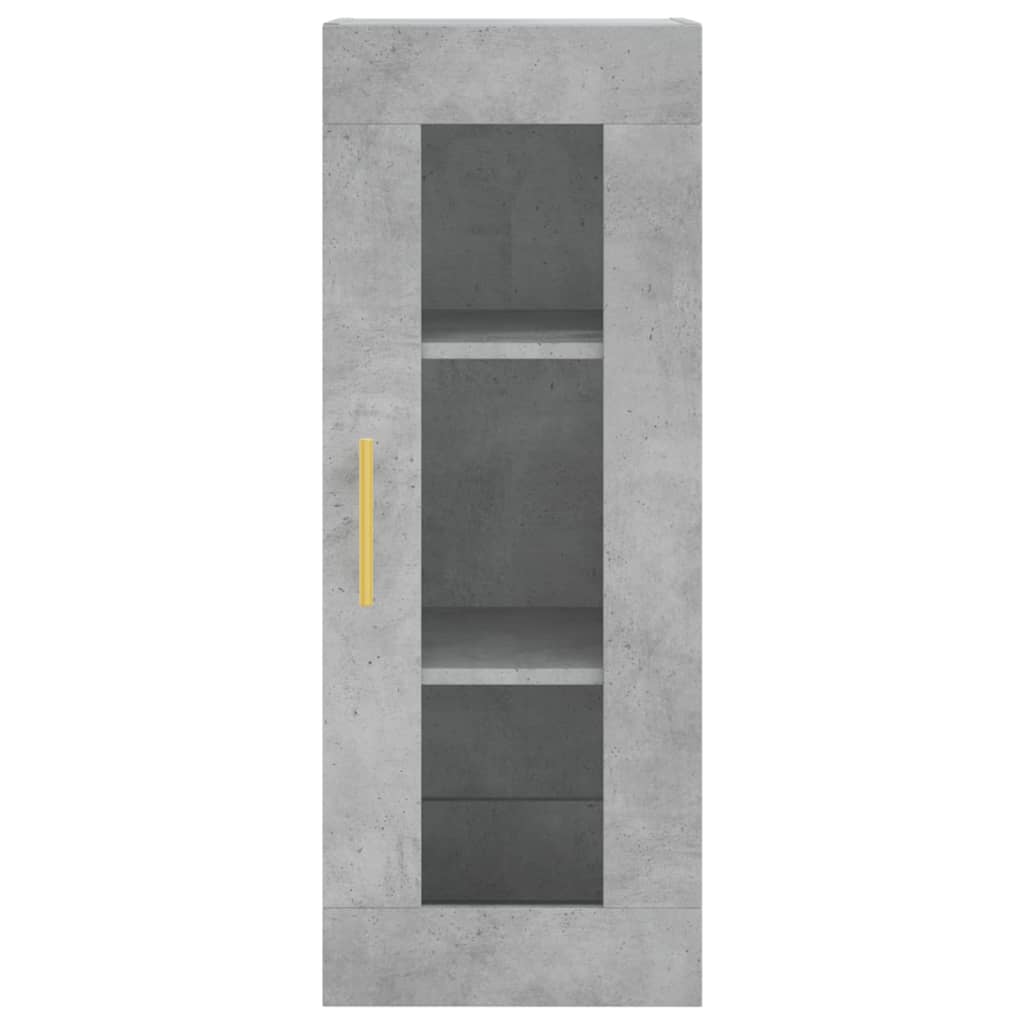 Hoge Kast 34,5X34X180 Cm Bewerkt Hout Betongrijs