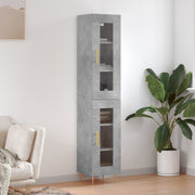 Hoge kast 34,5x34x180 cm bewerkt hout betongrijs
