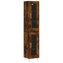 Hoge Kast 34,5X34X180 Cm Bewerkt Hout Gerookt Eikenkleurig