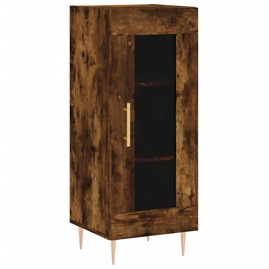 Hoge Kast 34,5X34X180 Cm Bewerkt Hout Gerookt Eikenkleurig