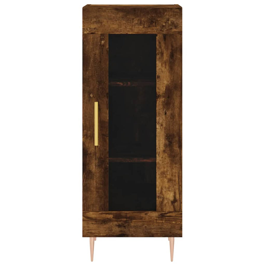 Hoge Kast 34,5X34X180 Cm Bewerkt Hout Gerookt Eikenkleurig