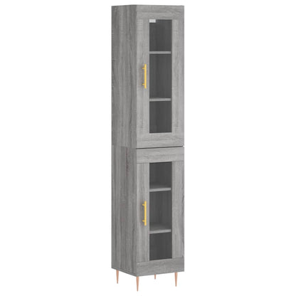 Hoge Kast 34,5X34X180 Cm Bewerkt Hout Grijs Sonoma Eikenkleurig