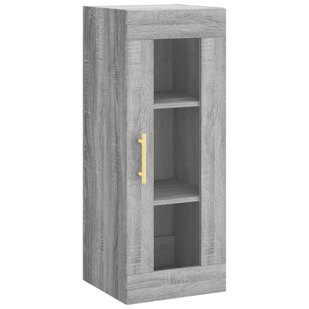 Hoge Kast 34,5X34X180 Cm Bewerkt Hout Grijs Sonoma Eikenkleurig