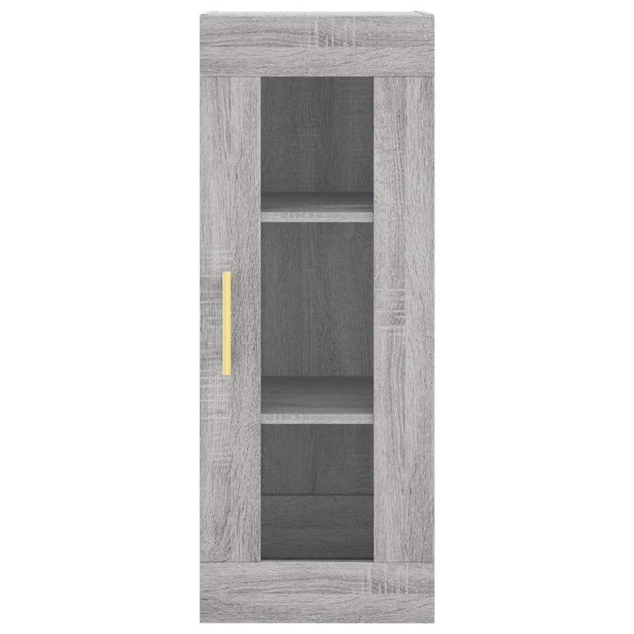 Hoge Kast 34,5X34X180 Cm Bewerkt Hout Grijs Sonoma Eikenkleurig