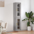 Hoge kast 34,5x34x180 cm bewerkt hout grijs sonoma