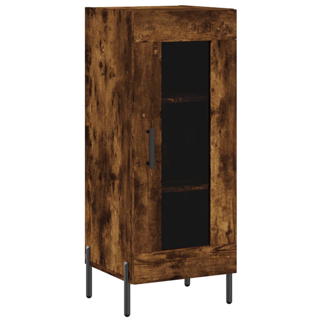 Hoge Kast 34,5X34X180 Cm Bewerkt Hout Gerookt Eikenkleurig