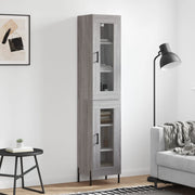 Hoge kast 34,5x34x180 cm bewerkt hout grijs sonoma