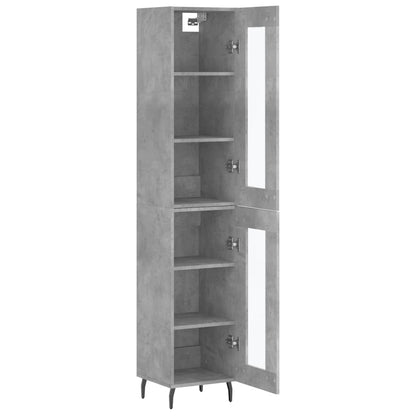 Hoge Kast 34,5X34X180 Cm Bewerkt Hout Betongrijs
