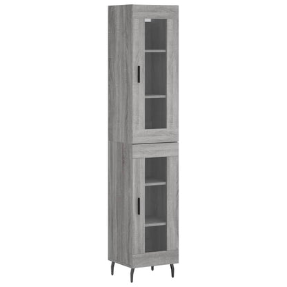 Hoge Kast 34,5X34X180 Cm Bewerkt Hout Grijs Sonoma Eikenkleurig
