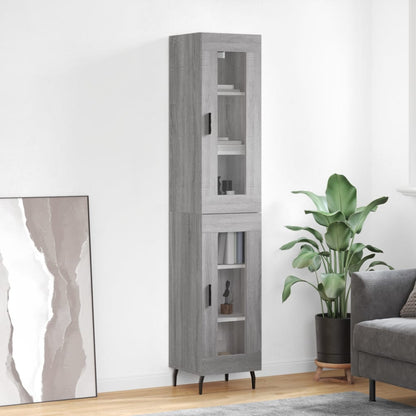Hoge Kast 34,5X34X180 Cm Bewerkt Hout Grijs Sonoma Eikenkleurig