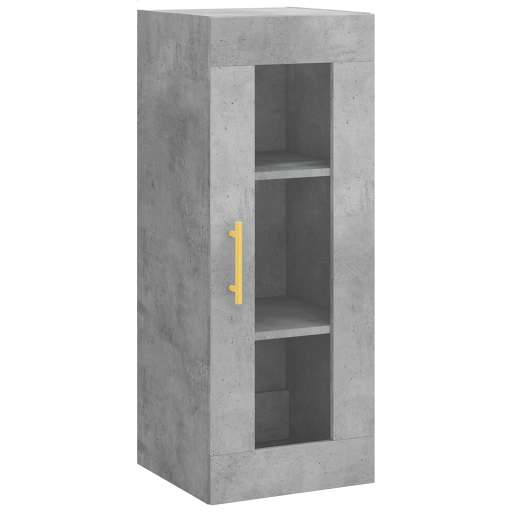 Hoge Kast 34,5X34X180 Cm Bewerkt Hout Betongrijs