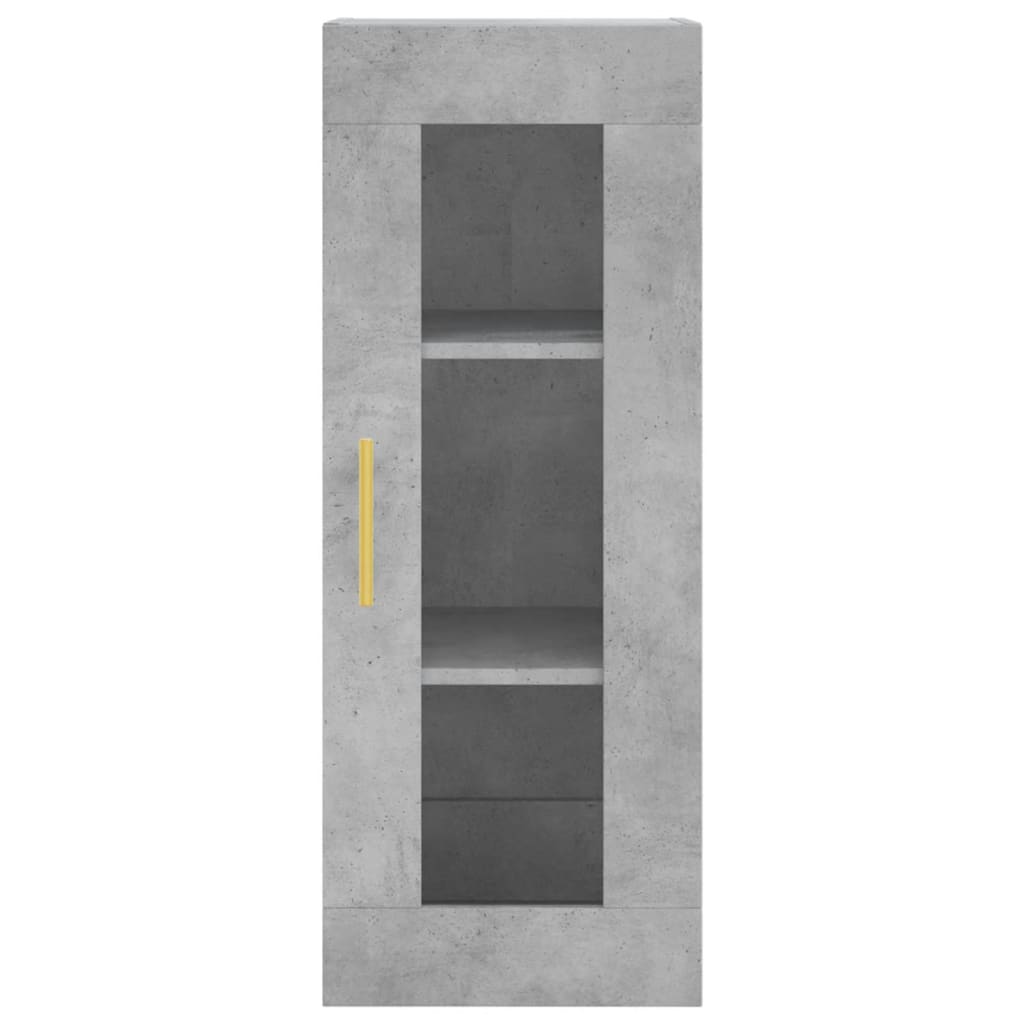 Hoge Kast 34,5X34X180 Cm Bewerkt Hout Betongrijs