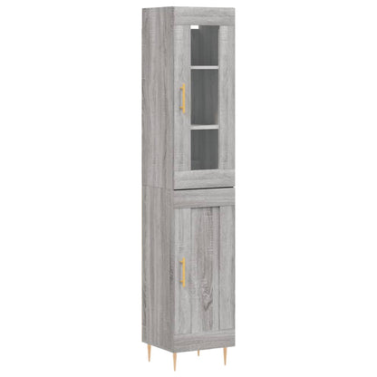 Hoge Kast 34,5X34X180 Cm Bewerkt Hout Grijs Sonoma Eikenkleurig